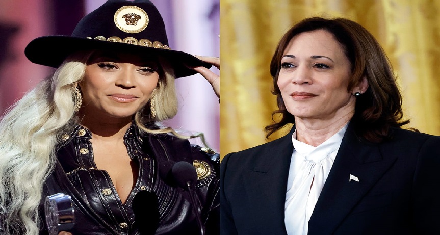 American star Beyonce and US vice president Kamala Harrris